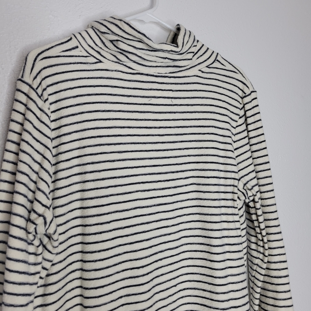 Lou & Grey Navy & White Stripe Mock Neck Sweater Women's Size Large - Picture 8 of 11